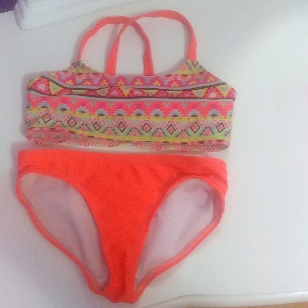 Wonder Nation Girls Bathing Suit Orange Size 4-5